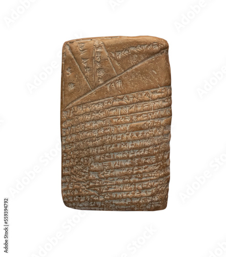Plakat Cuneiform tablet isolated on white