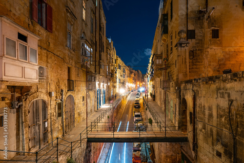 Old city at night in Malta Valletta © photoexpert