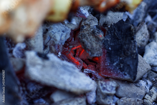 Red charcoal in a fire. Kharkov. Ukraine © glebantiy