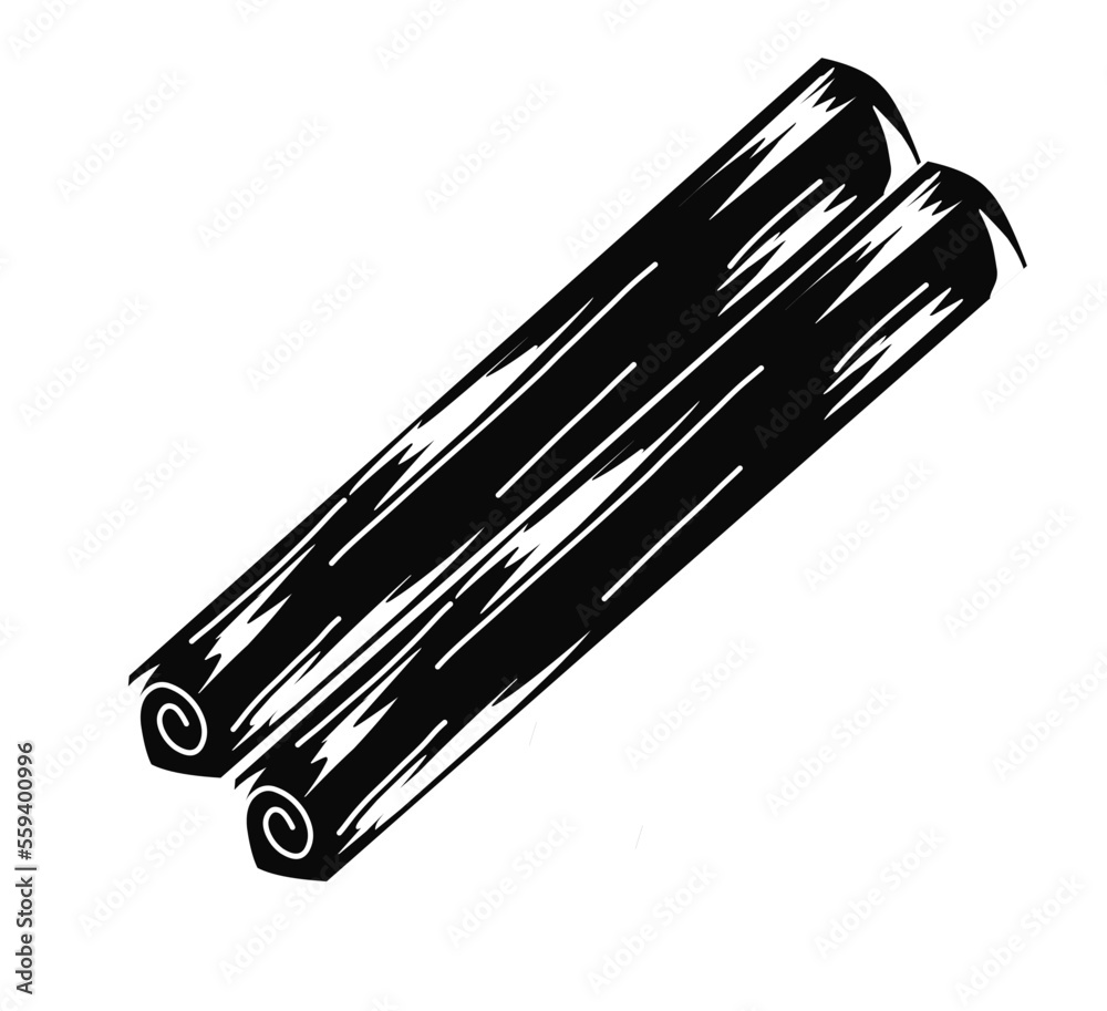 Cinnamon stick icon simple vector. Anise spice. Thin cinamon Cinnamon stick icon simple vector. Anise spice. Thin cinamon