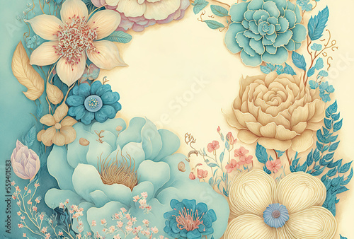 Wallpaper Mural arrangements with watercolor flowers. floral illustration. Botanic composition for wedding or greeting card. branch of flowers - abstraction roses. Generative AI Torontodigital.ca