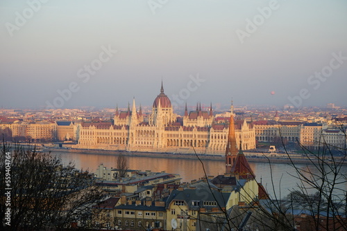 Budapest parliament at the sunset  Hungary