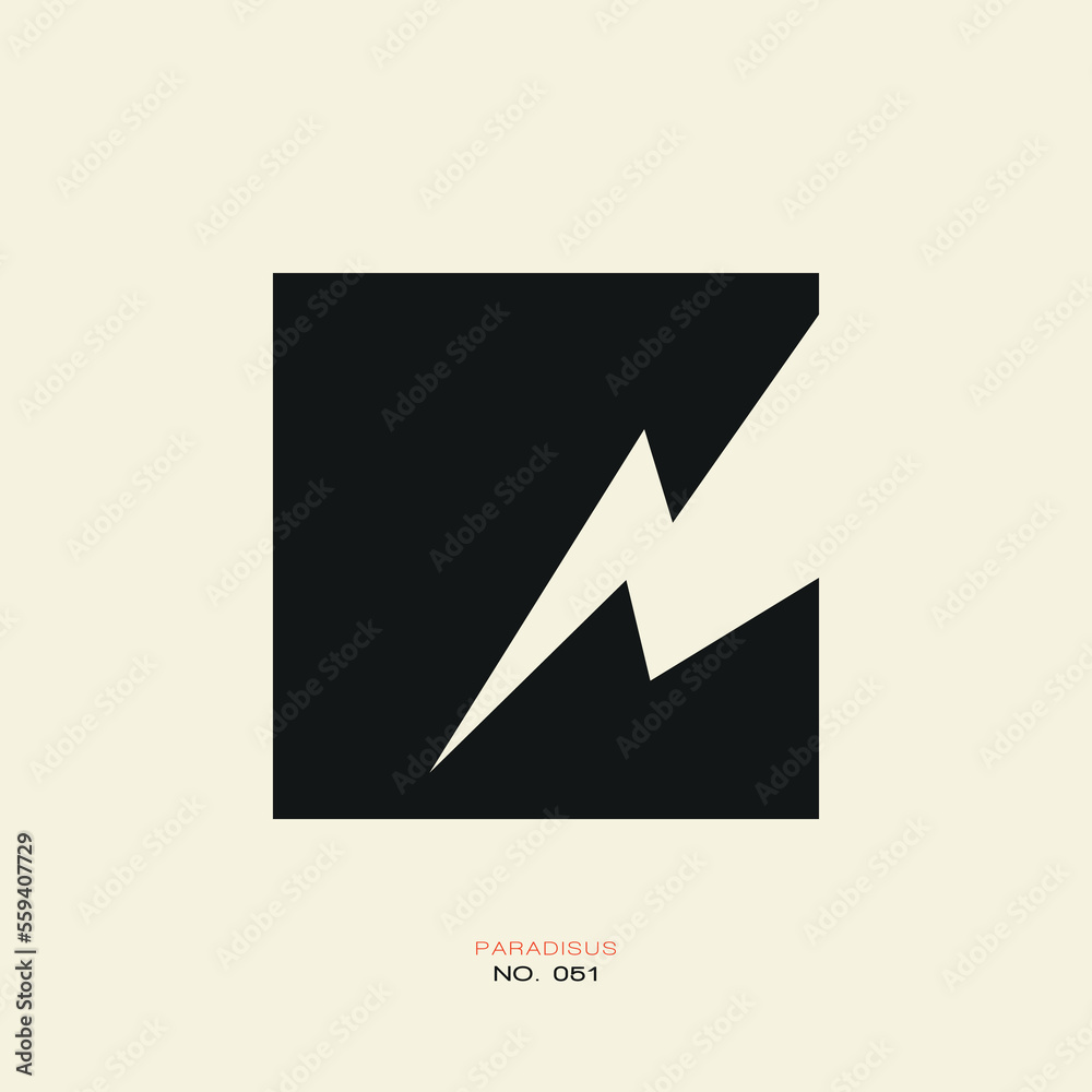 Vector lighting icon. Minimalistic square logo. Elegant logo label. Geometric shapes. Abstract art. Vector illustration Vector lighting icon. Minimalistic square logo. Elegant logo label. Geometric shapes. Abstract art. Vector illustration