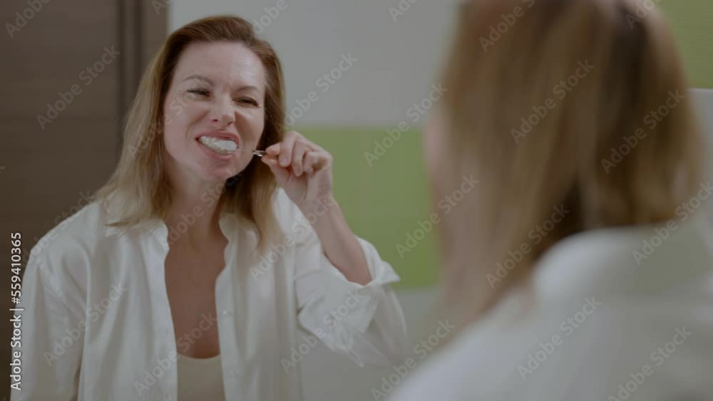 Perfect dental care for a beautiful adult woman, portrait Perfect dental care for a beautiful adult woman, portrait