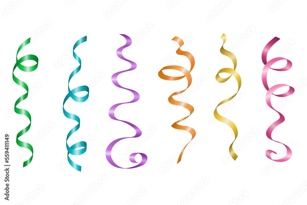 Shiny streamer ribbons for holiday decoration Shiny streamer ribbons for holiday decoration
