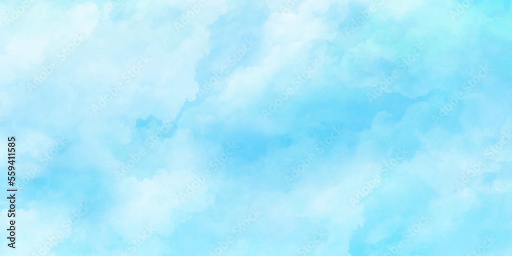 Blue sky with clouds and Abstract watercolor digital art painting for texture background. Abstract blue sky Water color background, Illustration, texture for design.
