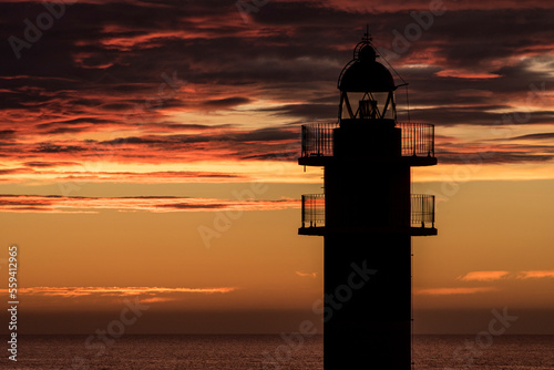 Aguilas Lighthouse at sunrise 