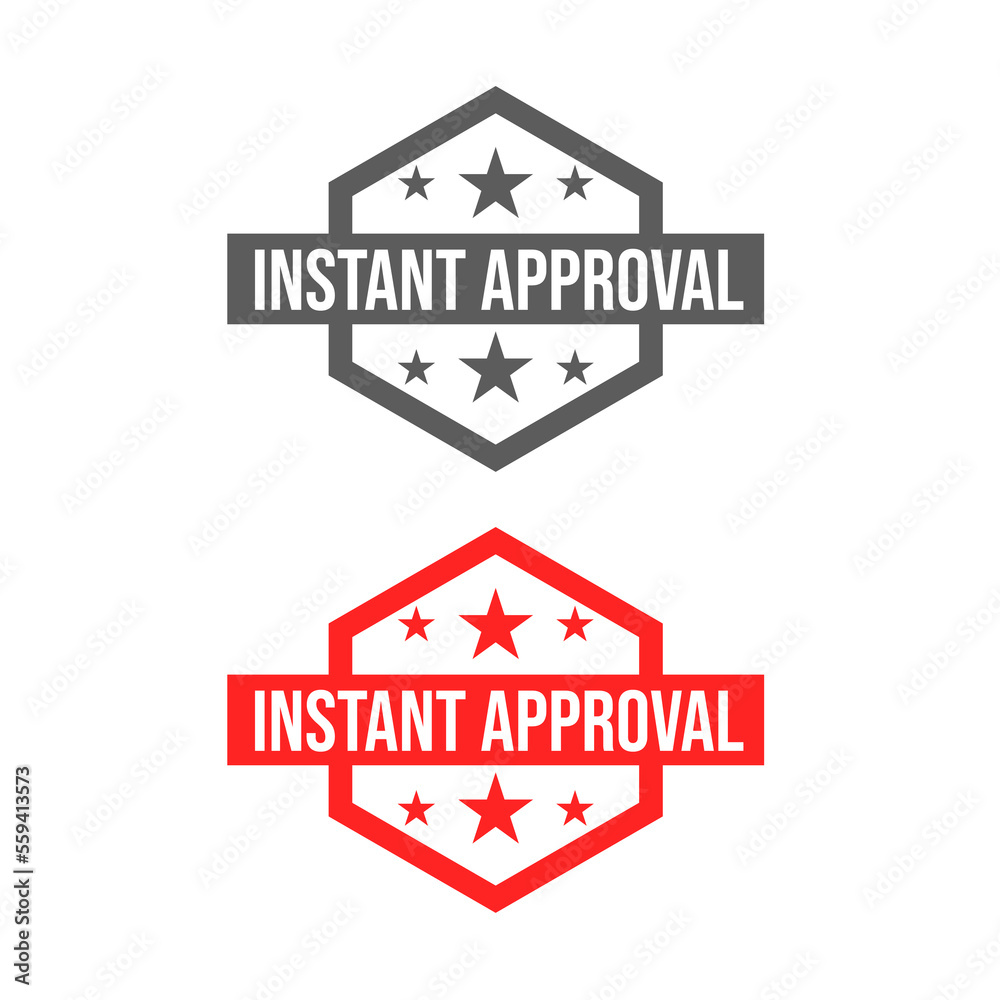 Instant approval icon label design vector Instant approval icon label design vector