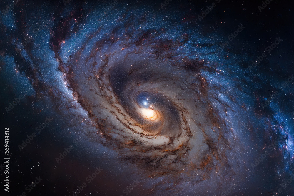 high resolution view of the Milky Way galaxy with stars and cosmic dust. Generative AI