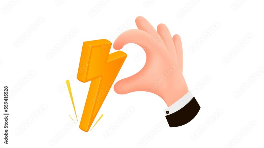 Lightning. A cartoon hand holds a lightning arrow.
Animation. Lightning. A cartoon hand holds a lightning arrow.
Animation.