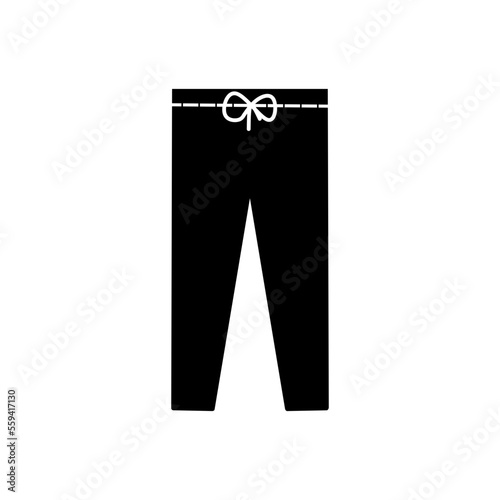 joggers unisex flat lay pant trousers. Lifestyle clothing vector icon.