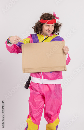 80´s person lustig für Werbung und flyer