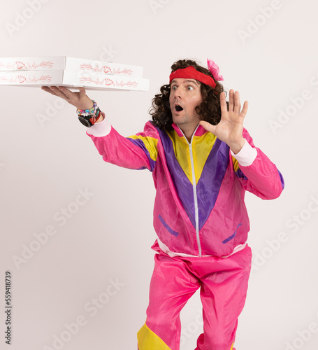 80´s person lustig für Werbung und flyer