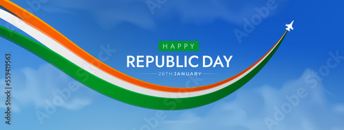 Obraz na płótnie 26 January India Republic Day 74th Celebration Social Media Post