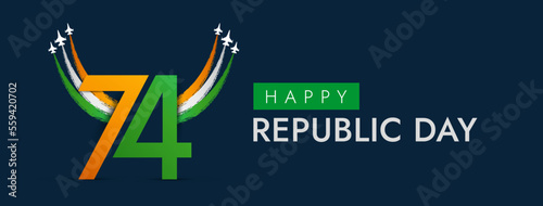 Obraz na plátne 26 January India Republic Day 74th Celebration Social Media Post