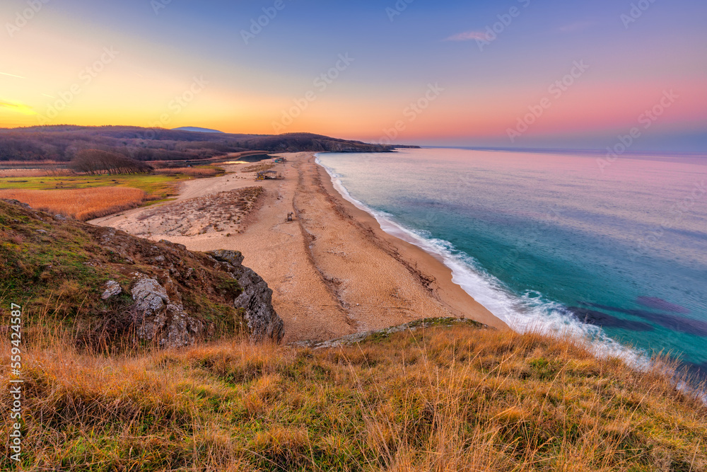 sunset on the coast