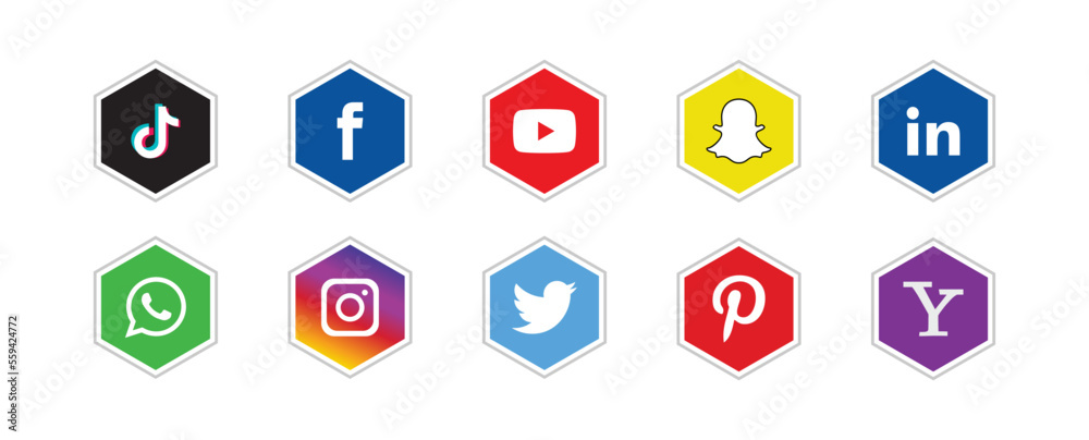 Social Media Icons. Facebook, Instagram, Twitter, Youtube logos
