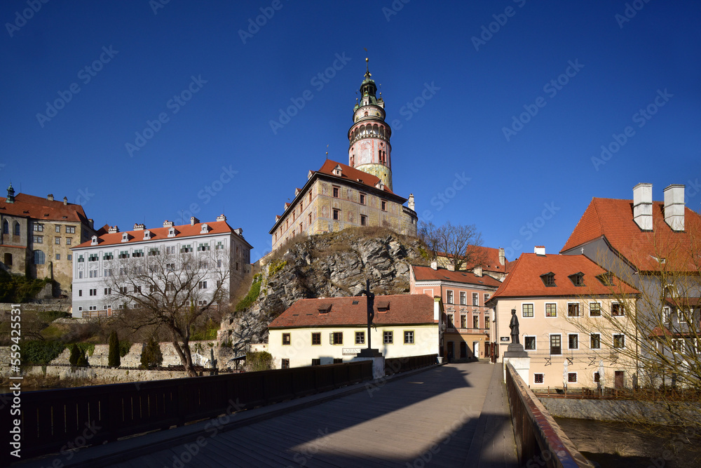 Czech Krumlov city castle tower