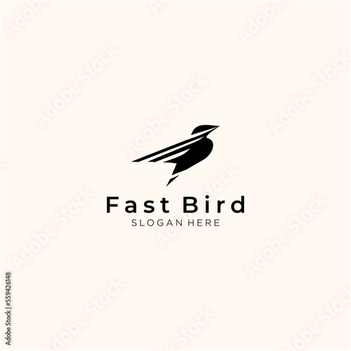 Fast bird logo design vector