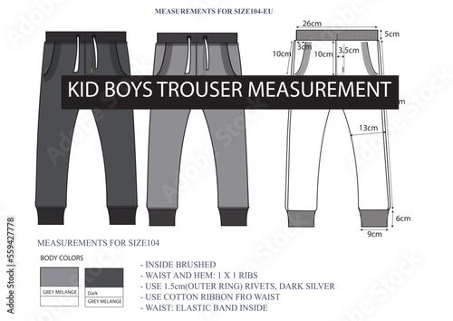 KID BOYS TROUSER MEASUREMENT