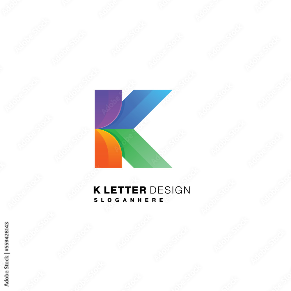 letter k design logo gradient colorful illustration letter k design logo gradient colorful illustration