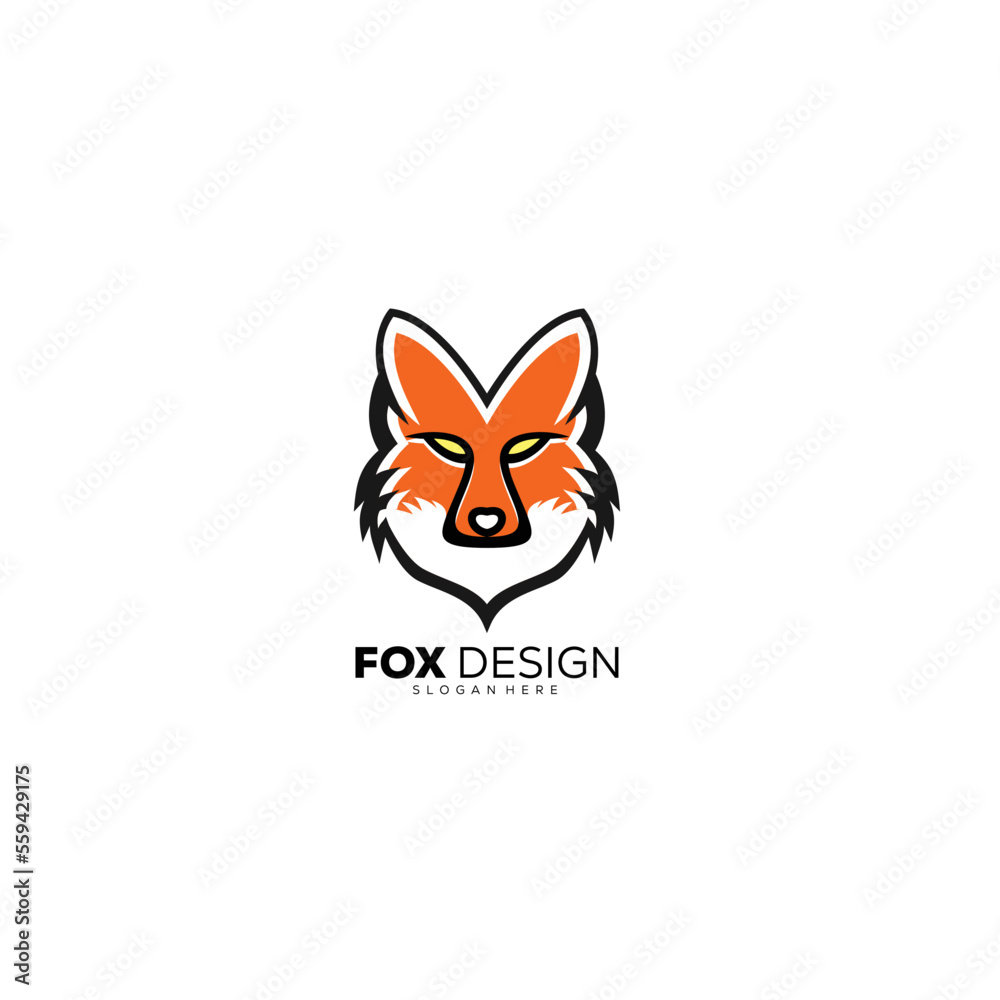 head fox logo vector design illustration head fox logo vector design illustration