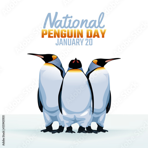 vector graphic of national penguin day good for national penguin day celebration. flat design. flyer design.flat illustration.