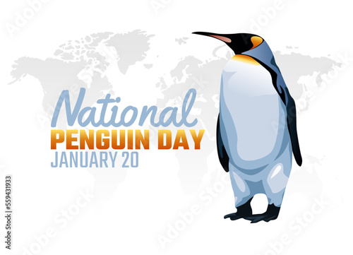 vector graphic of national penguin day good for national penguin day celebration. flat design. flyer design.flat illustration.