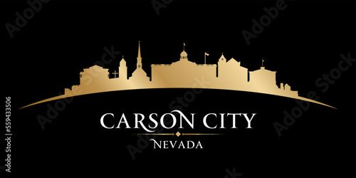 Carson City Nevada city silhouette black background