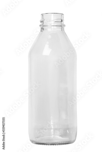 Glass bottle without cap. isolated. PGN