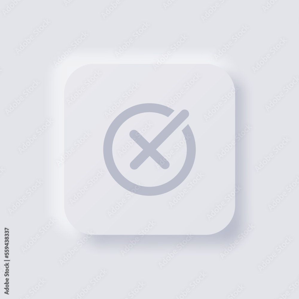 Cross icon, White Neumorphism soft UI Design for Web design, Application UI and more, Button, Vector. Cross icon, White Neumorphism soft UI Design for Web design, Application UI and more, Button, Vector.