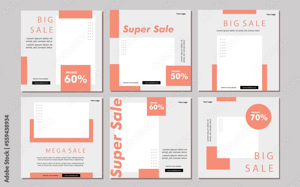 Creative vector premium fashion sale social media post template collection. Creative vector premium fashion sale social media post template collection.