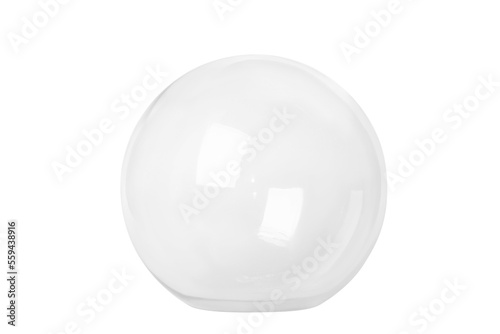 The glass bowl is empty with a bottom. Isolated. PNG