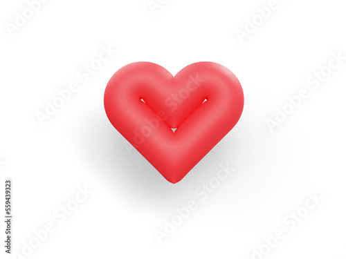 3d Rendering heart shape balloon for valentine decoration