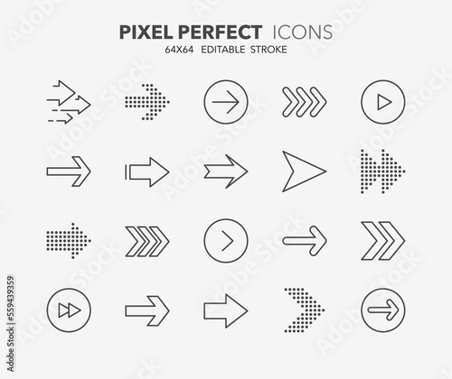 arrows thin line icons