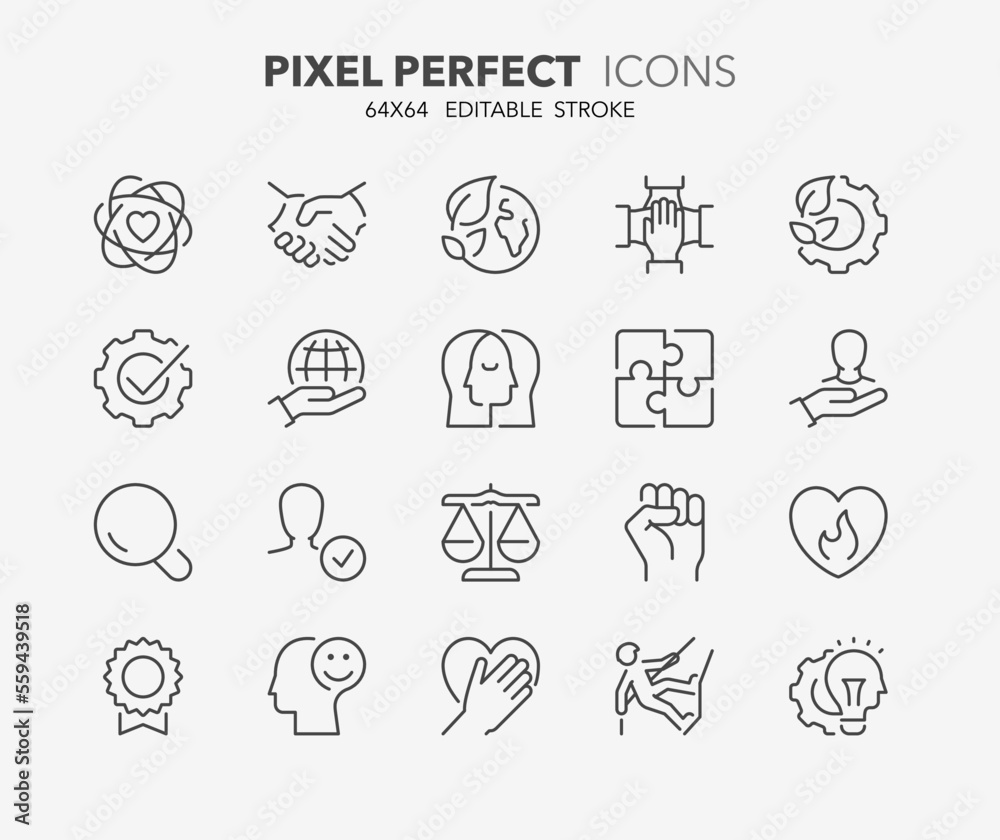 core values thin line icons core values thin line icons