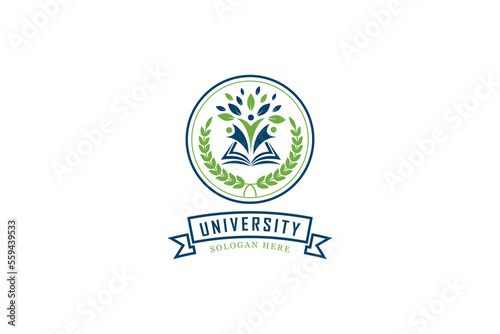 education university and college school academy institute club logo. learning logo emblem style