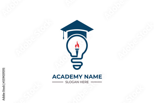 education university and college school academy institute club logo. learning logo emblem style