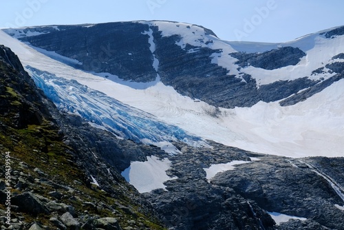 Beautiful views in Jostedalsbreen National Park - during trekking to Jostedalsbreen Glacier, Norway photo