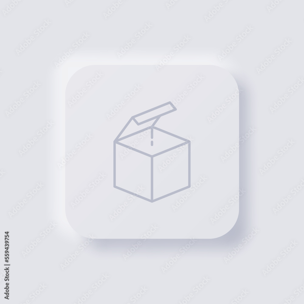 Box icon, White Neumorphism soft UI Design for Web design, Application UI and more, Button, Vector. Box icon, White Neumorphism soft UI Design for Web design, Application UI and more, Button, Vector.