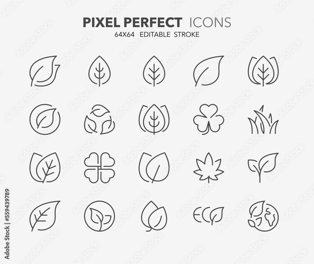 leaves thin line icons leaves thin line icons