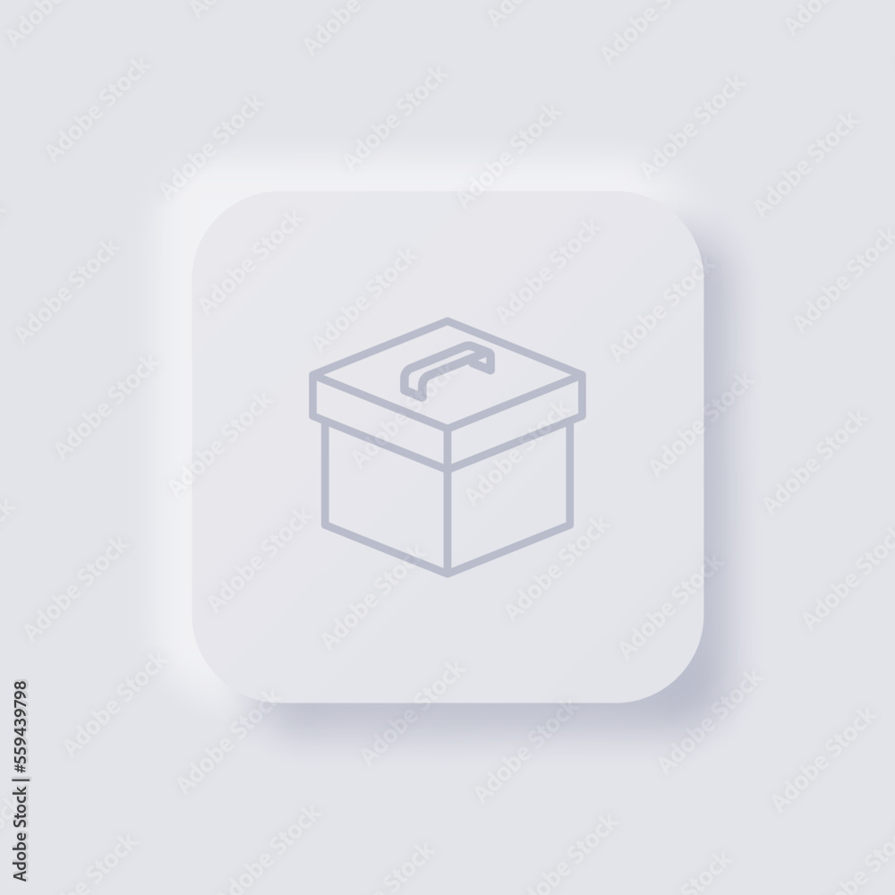 Box icon, White Neumorphism soft UI Design for Web design, Application UI and more, Button, Vector. Box icon, White Neumorphism soft UI Design for Web design, Application UI and more, Button, Vector.