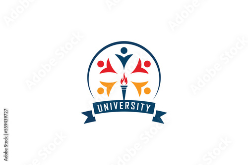 education university and college school academy institute club logo. learning logo emblem style