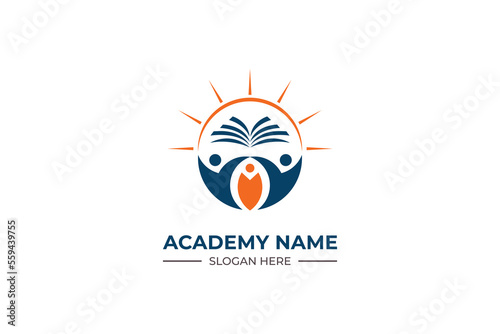 education university and college school academy institute club logo. learning logo emblem style