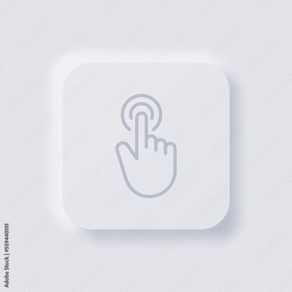Finger touch icon, White Neumorphism soft UI Design for Web design, Application UI and more, Button, Vector. Finger touch icon, White Neumorphism soft UI Design for Web design, Application UI and more, Button, Vector.