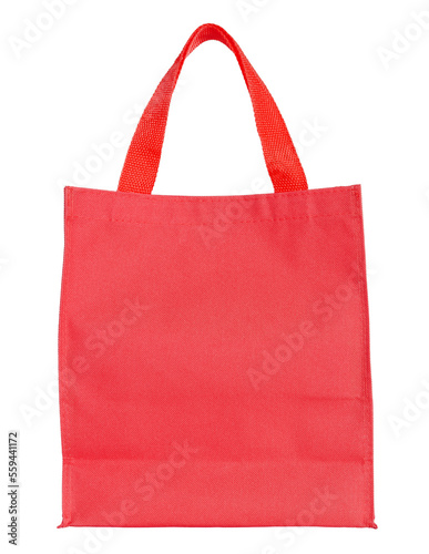 red canvas shopping bag isolated with clipping path for mockup