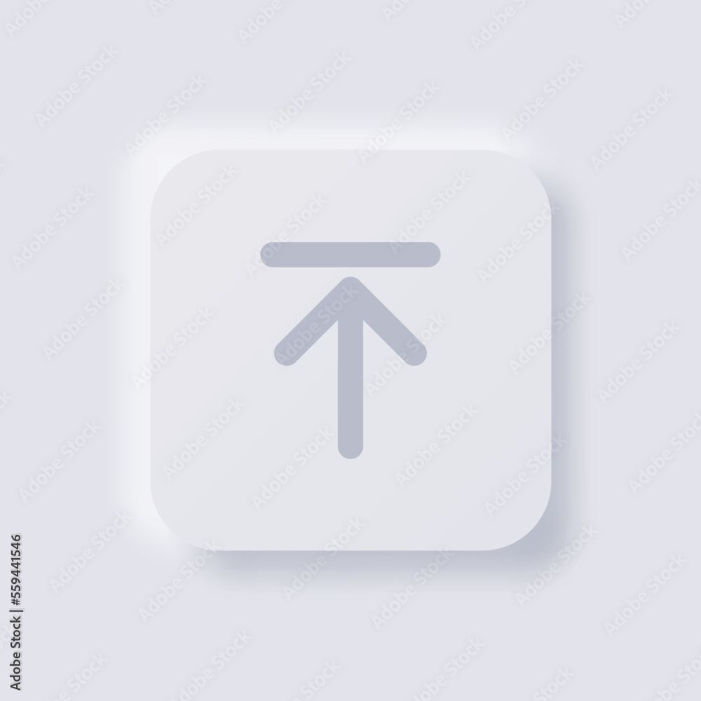 Upload button icon, White Neumorphism soft UI Design for Web design, Application UI and more, Button, Vector. Upload button icon, White Neumorphism soft UI Design for Web design, Application UI and more, Button, Vector.