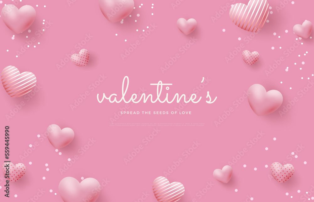 Design greeting banners valentines day. with a soft and beautiful pink color.