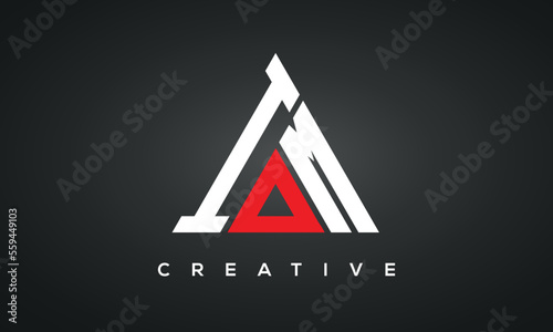 IOM monogram triangle logo design photo