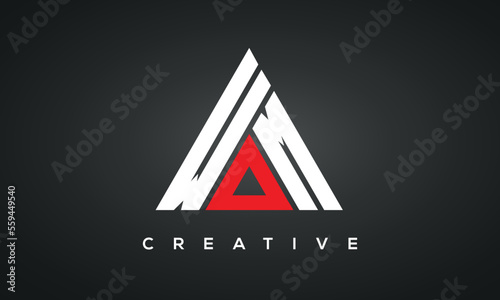 WOM monogram triangle logo design